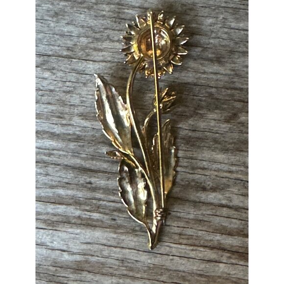 BMCO MMA Sunflower Sterling Silver Brooch Pin 3" Long Vintage Jewelry - Picture 4 of 7